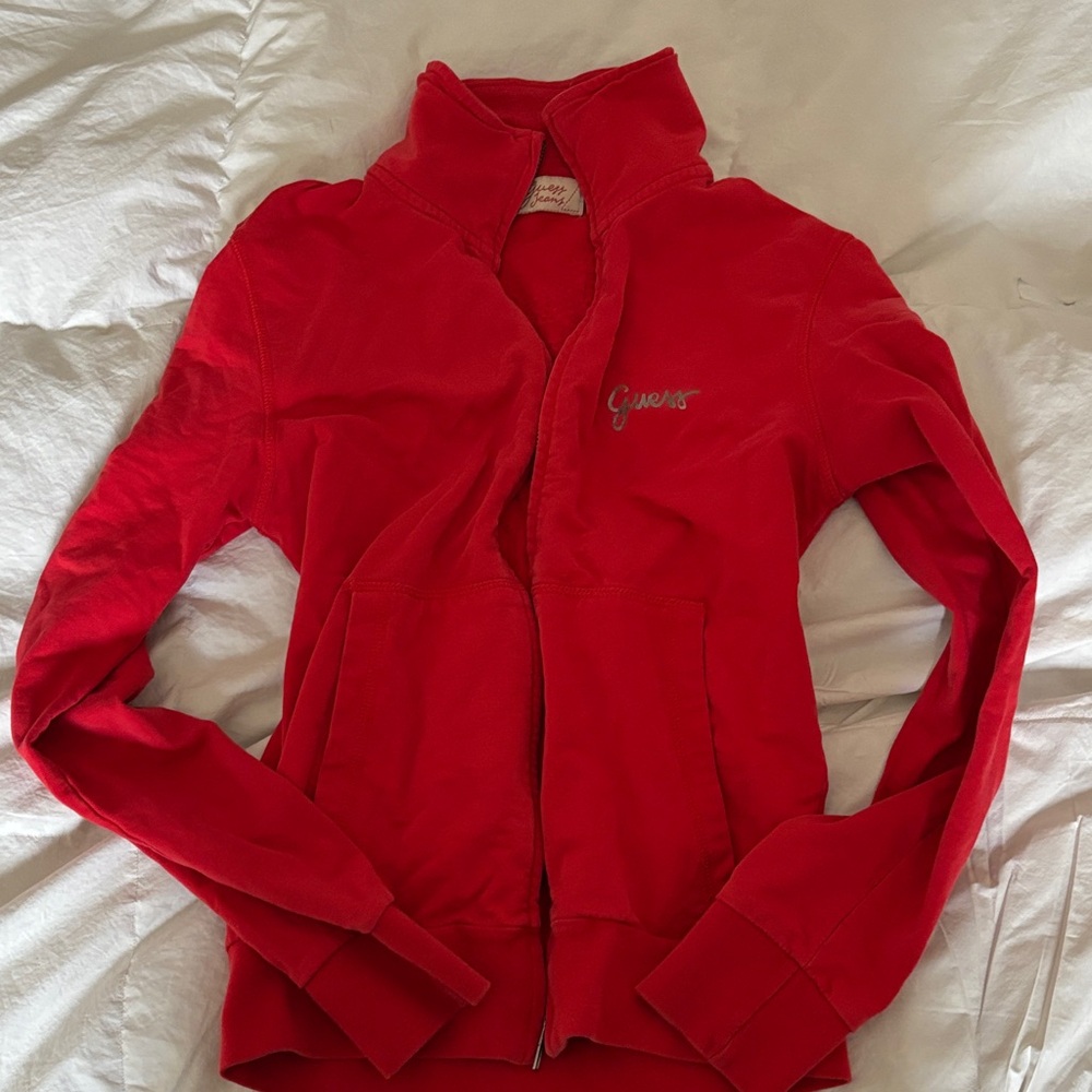 Guess Red Zip-Front Women's Jacket